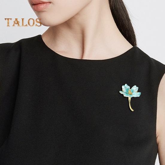 Women Brooch Dripping Oil Flower Cherry Blossom Anti-slip Wear-resistant Suit Coat Collar Hat Scarf Decoration Clothes Pin Prom Party Garment Jewelry