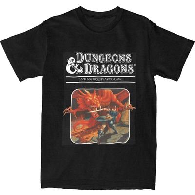 Мужские футболки Dungeons & Dragons Базовый набор artwork Чистый хлопок Верхние футболки Летние Забавные С коротким рукавом Круглый вырез Хиппи Принт Большой размер