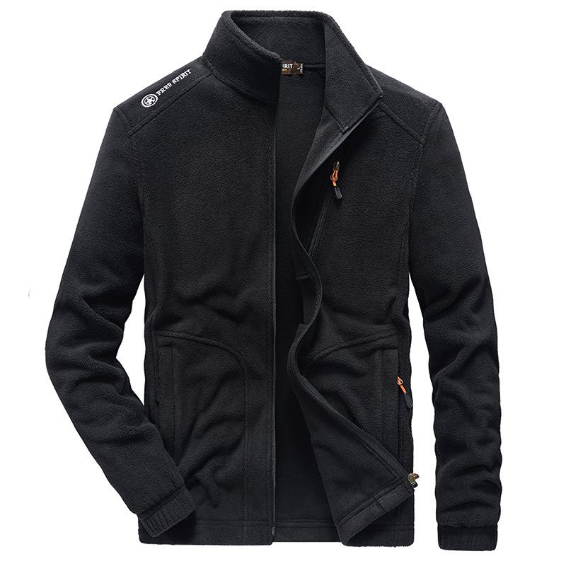 Double -Sided Fleece Jacket Polar Fleece Warm Fleece Jacket Men 'S Top Cardigan Outdoor Sports Sweater