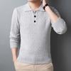 Plus Size Jacquard Top Autumn And Winter Men'S Sweater Lapel Men'S Knitted Sweater Casual Solid Color Bottom Shirt