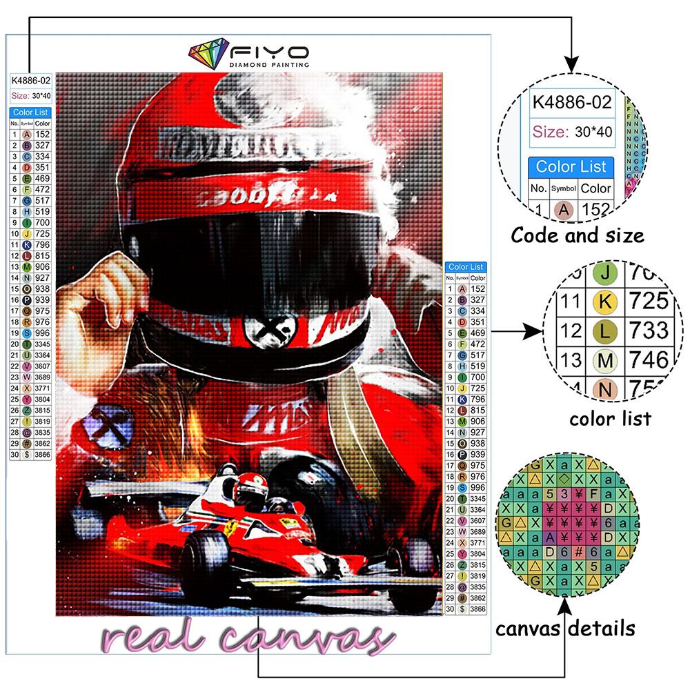 5D Diy Алмазная картина F1 Гонщик Вышивка крестом Полная Алмазная вышивка Мозаика