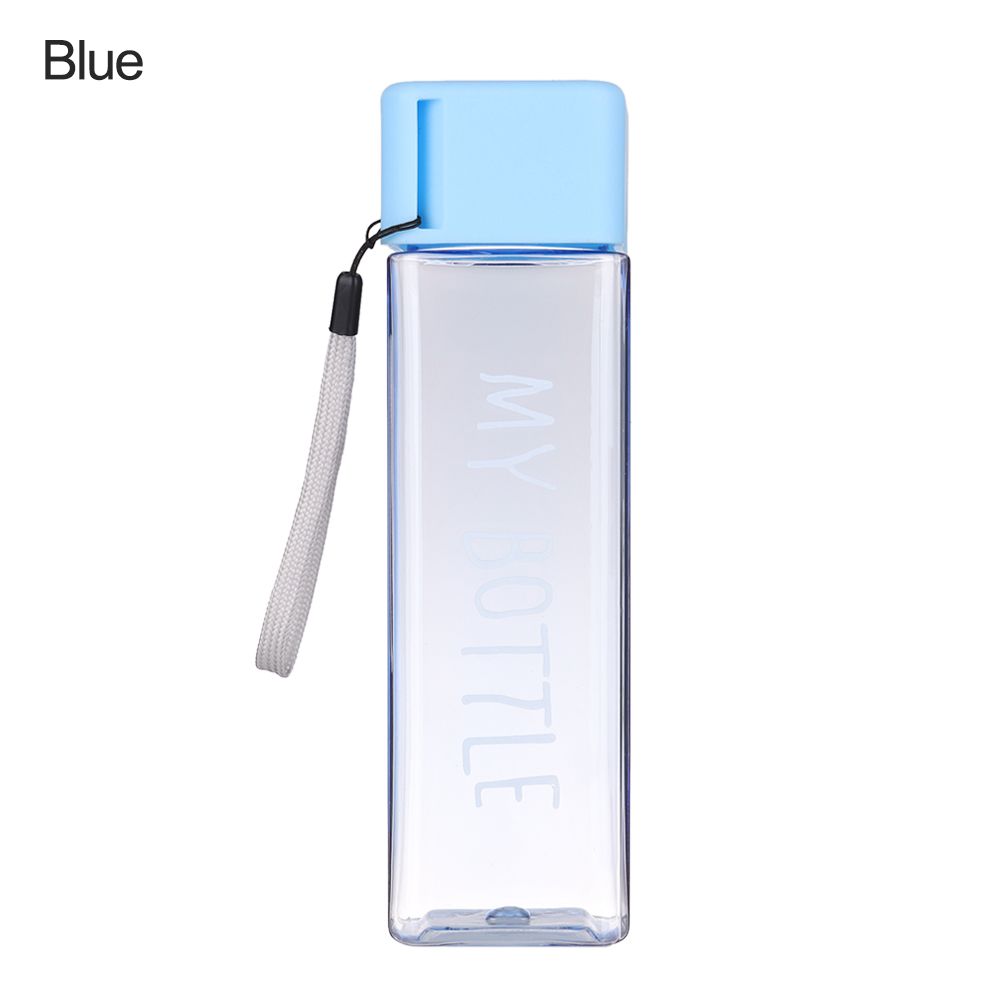 500ML Men Women Plastic Large Capacity Square Sports Water Bottle Coffee Juice Cup Drinking Cup