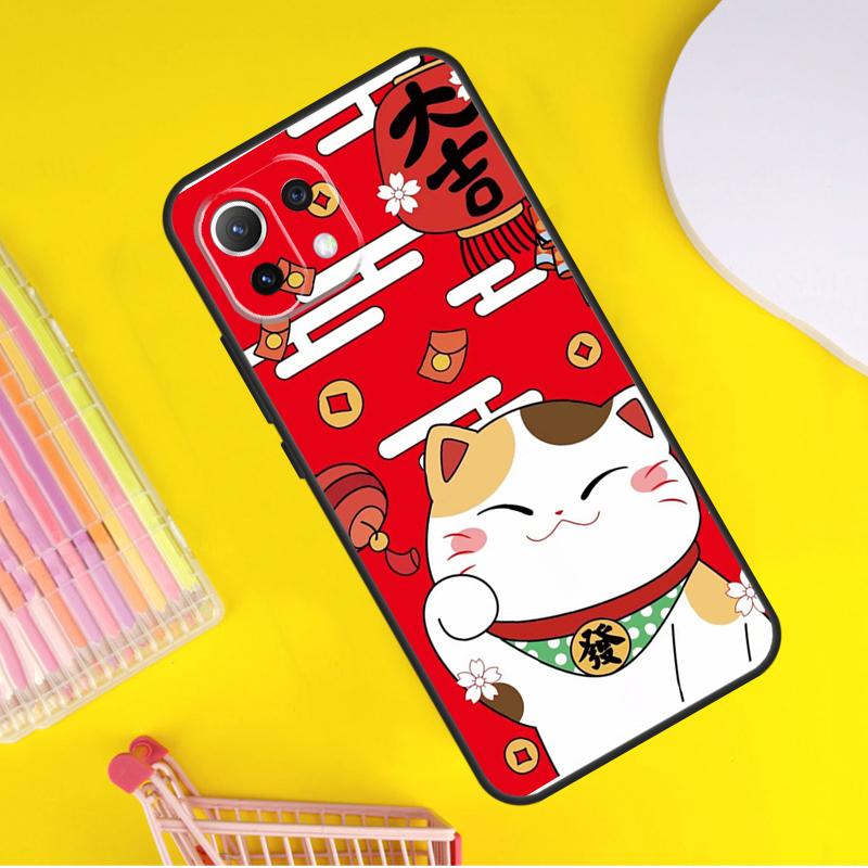 Китайский милый счастливый кот Чехол Для Xiaomi 14 Ultra 13 11T 12T 13T 14T Pro POCO X7 X6 Pro X3 X5 F3 F5 M6 F6 Pro Чехол