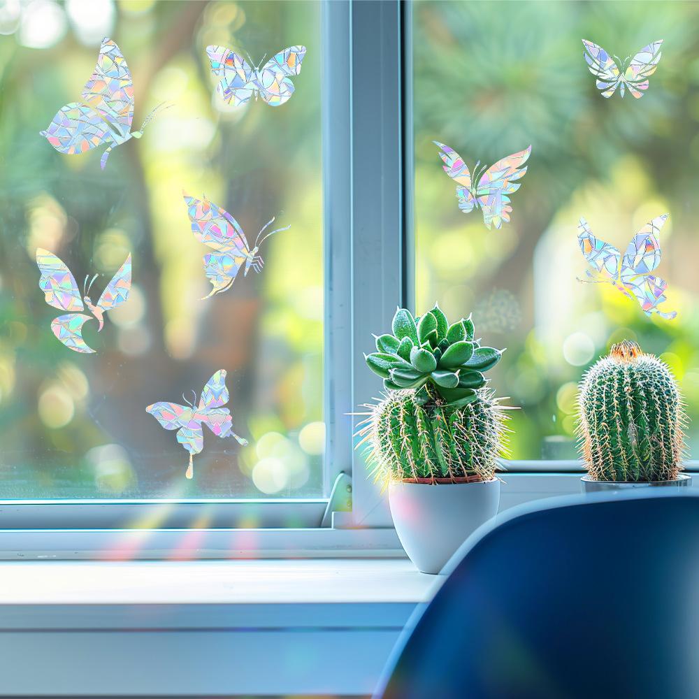 Laser Colorful Butterfly Glass Doors and Windows Balcony Home Background Beautification and Decoration Window Stickers