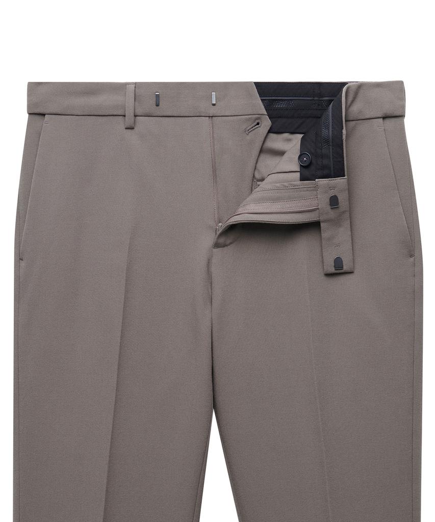 MUSINSA STANDARD Tapered Hidden Elastic Waist Length Slacks [Dusty Beige]