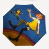 Pippi Longstocking Fashionable Automatic Opening/Closing Folding Umbrella. Portable and Foldable, Ideal for Gift, Travel, and Daily Use.