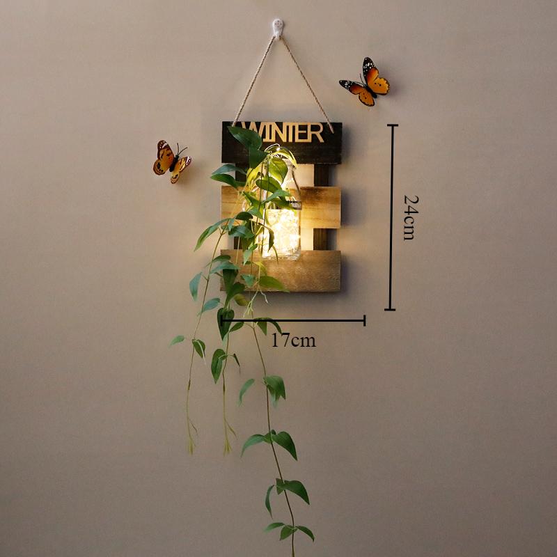 Настенное украшение Ins Style Настенный светильник Nordic Originality Plant Butterfly Background Home Decor Настенные светильники Ваза Лампа для спальни
