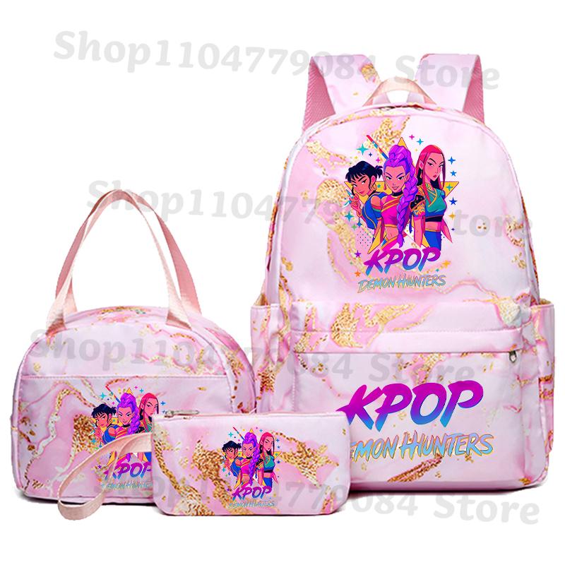 Набор из 3 предметов: рюкзак в стиле корейской волны, охотник на демонов, студенческий, аниме, модный, пенал, подарок