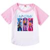 Kids Girls Anime Cartoon Rumi Mira Zoey Printing Patchwork Short Sleeves 100% Cotton T-Shirt