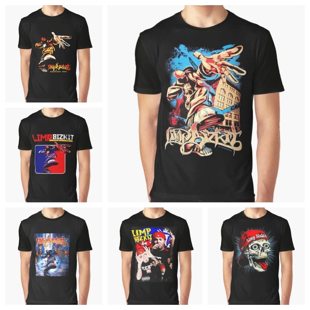 Хиты продаж Футболка Limp Bizkit с принтом музыкальной группы Летняя футболка класса люкс из чистого хлопка Мужская и женская футболка с короткими рукавами