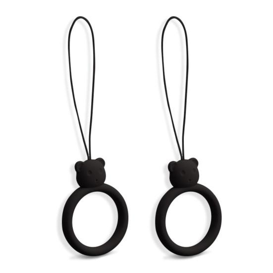 2 шт. Универсальный мультяшный силиконовый держатель для телефона в форме диска с кольцом для пальца и шнурком