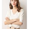 Spring Summer Women's T-shirt Short-sleeved Sweater Knit Sweater V-neck Half-sleeve Tide Loose Bottoming Shirt T-shirt
