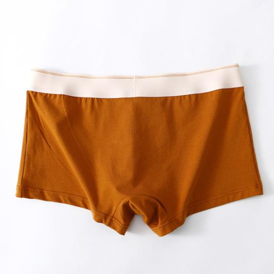 Men Boxer Briefs Elephant Nose Separate Design Shorts Underwear Patchwork Color Moisture-Wicking Non-restrictive