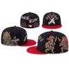 Кепка Atlanta Braves Gothic Warrior, Черный скелет и городской пейзаж, Вышитая, Кепка MLB с прямым козырьком