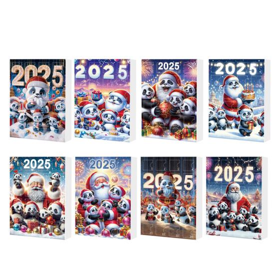 Адвент-календарь «Панда» на 2025 год с 24 украшениями в виде панд, детский праздничный обратный отсчет