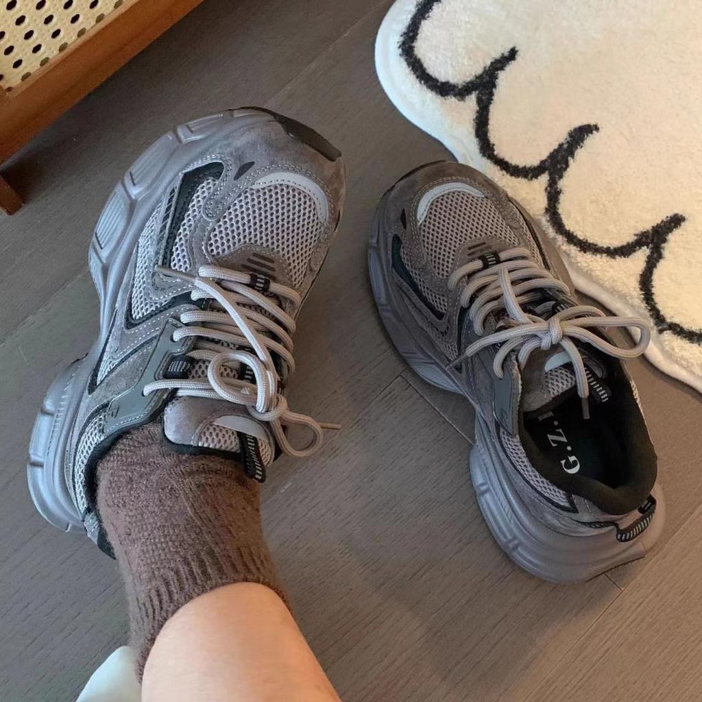 Retro Dad Shoes Women's Spring and Autumn New Ins Trendy Thick-soled Versatile Casual Breathable Student Sports Shoes