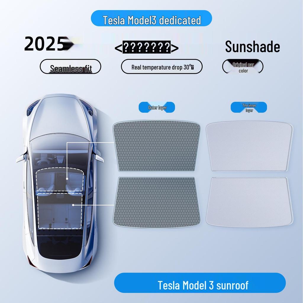 Графеновая шторка на люк для Tesla Model Y/3: Теплоизоляция и светоблокировка