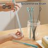 2Pcs Silicone Straw Brush Set Deep Cleaning Power Food-Grade Milk Tea Stain Remover Brush Anti-Slip Handle Straw Cleaning Tool