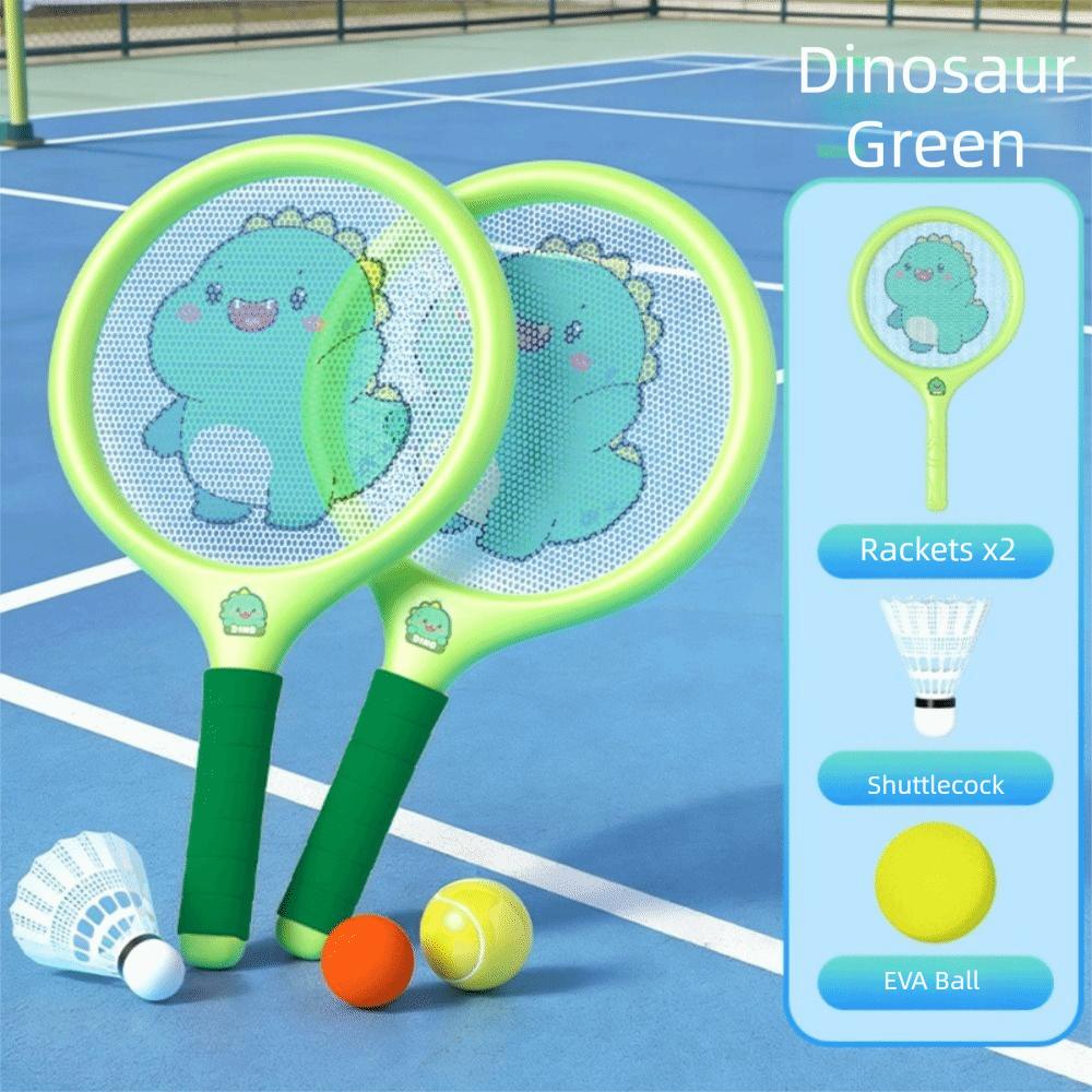 Portable Plastic Rackets with Ball Comfortable Handle Badminton Children’s Toys Adults