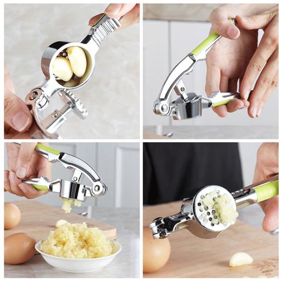 Пресс для чеснока с противоскользящей ручкой, экономящий труд, цинковый сплав, простота в эксплуатации, пресс для имбиря для домашнего хозяйства
