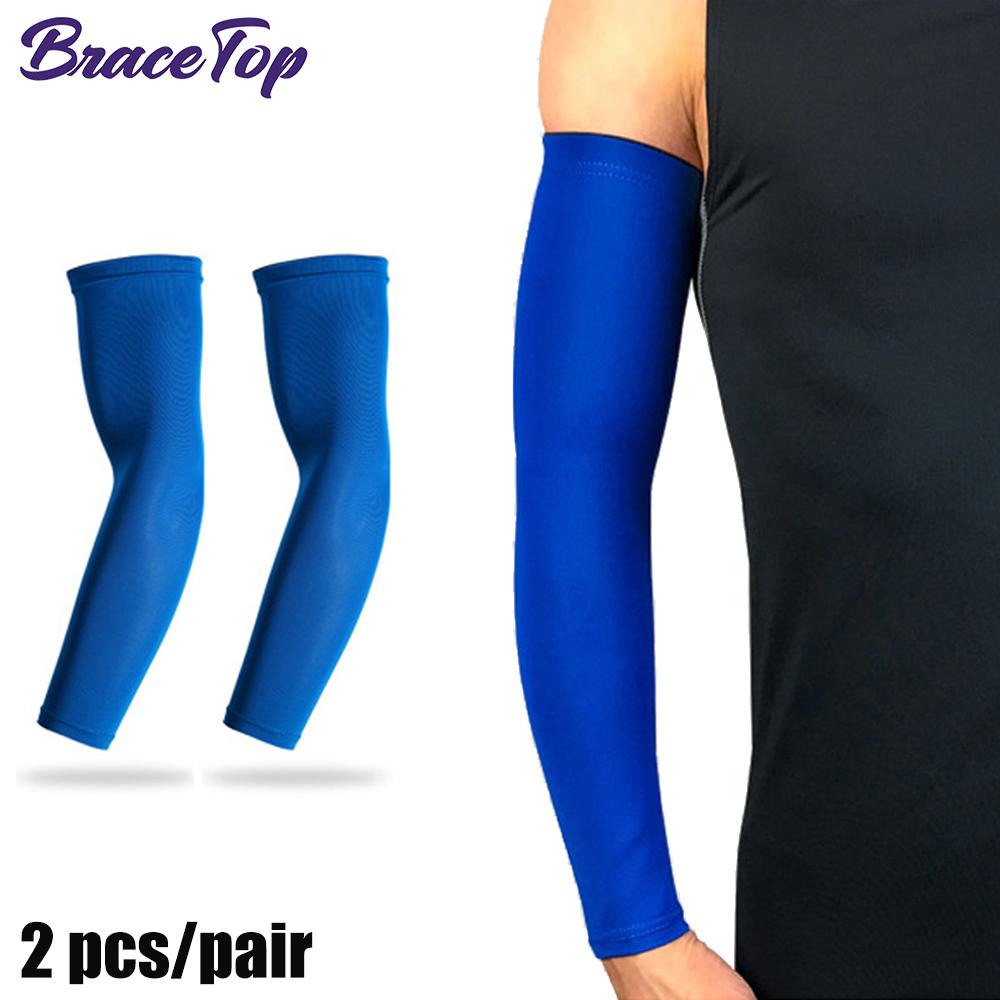 Bracetop 1 пара дышащие быстросохнущие с защитой от УФ-лучей рукава для бега спортивные нарукавники для баскетбола