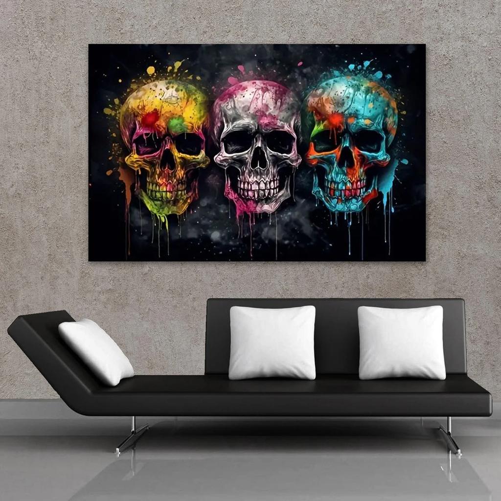 Череп Холст Настенное Искусство, Картины На Холсте, Для Спальни Офиса Гостиной Декор Стены, Хэллоуин Украшения Дома