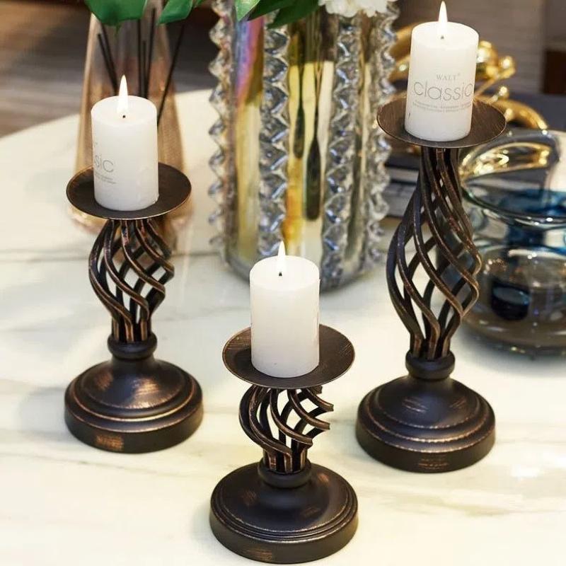 Подставка для свечей из черного металла в Европе – элегантный железный подсвечник для свадеб и вечеринок