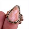 Натуральный розовый опал драгоценный камень двухцветное серебро 925 пробы ювелирное кольцо размер 8 L4H36