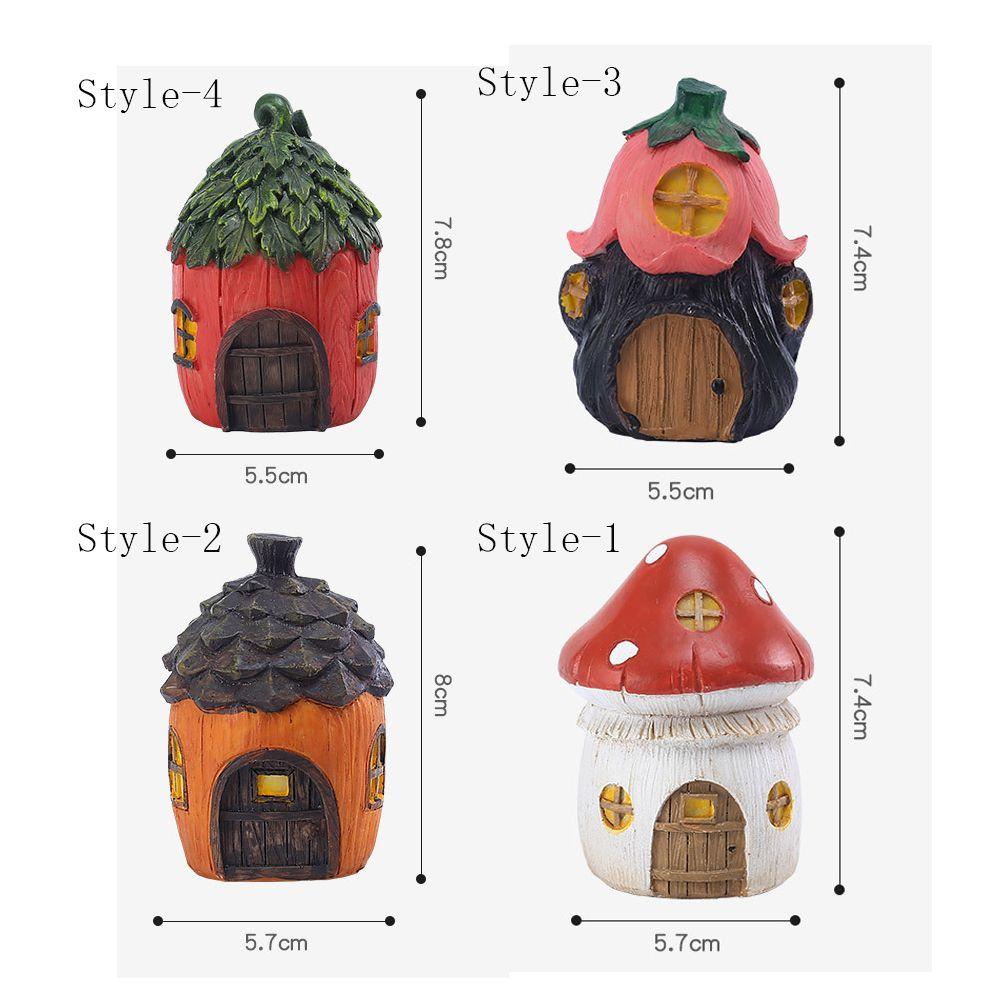 Mushroom Flower Pinecone House Resin Decoration Garden Mushroom Outdoor Mushroom Figurines