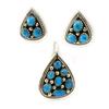 [E5538] - Turquoise 'Navajos' Silver Set