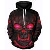3D Evil Skull Print Hoodie Soft Polyester Long Sleeve Casual Pullover with Kangaroo Pocket Winter Fall Streetwear Gift for Men