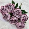 3 Bundles Silk PeoniesVintage Peonies Artificial Flowers Bouquets Fake Peonies Faux Peonies with Stems for Wedding Table Home Decor Bride