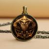 Колдовство пентаграмма стеклянный кабошон кулон ожерелье с викканской звездой женское ожерелье с викканским ювелирным изделием