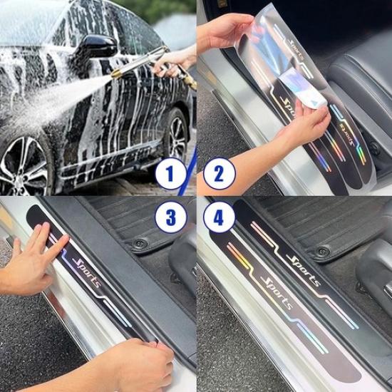 4PCS Car Sticker Anti Scratch Door Sill Protector Strip Car Exterior Accessories