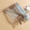 Korean Style Sweet Plaid Imitation Cashmere Scarf for Women Korean Dongdaemun Versatile Plaid Warm Scarf Shawl