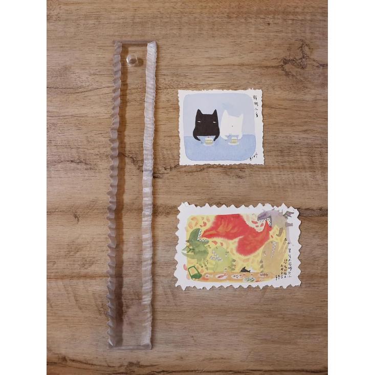 Paper Tearing Ruler Deckle Edge Thick Craft Ruler with 2 Different Edges Acrylic Irregular Edges Ruler Heavy Craft Ruler for Cutting Paper-11.34