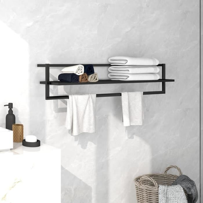 VidaXL Towel Rack Black 95x25x22 Cm Iron