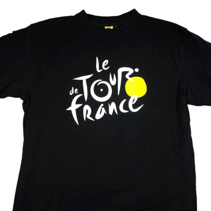Le Tour De France 100% Cotton T-shirt Mens Tees Top Mens Size 2XL Black Cycling Race Bike Racing