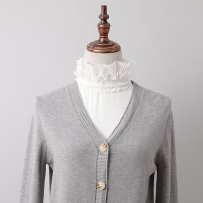 1 Piece of Women's Knitted Fashion Lace Stand-up Fake Collar with a Court Style, Which Keeps the Neck Warm and Is a Versatile De