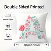 Cute Floral Letter Pillow Case Sofa Decorative Home Double-sided Printing Short Plush Cushion Cover Throw Pillow Cover Gifts