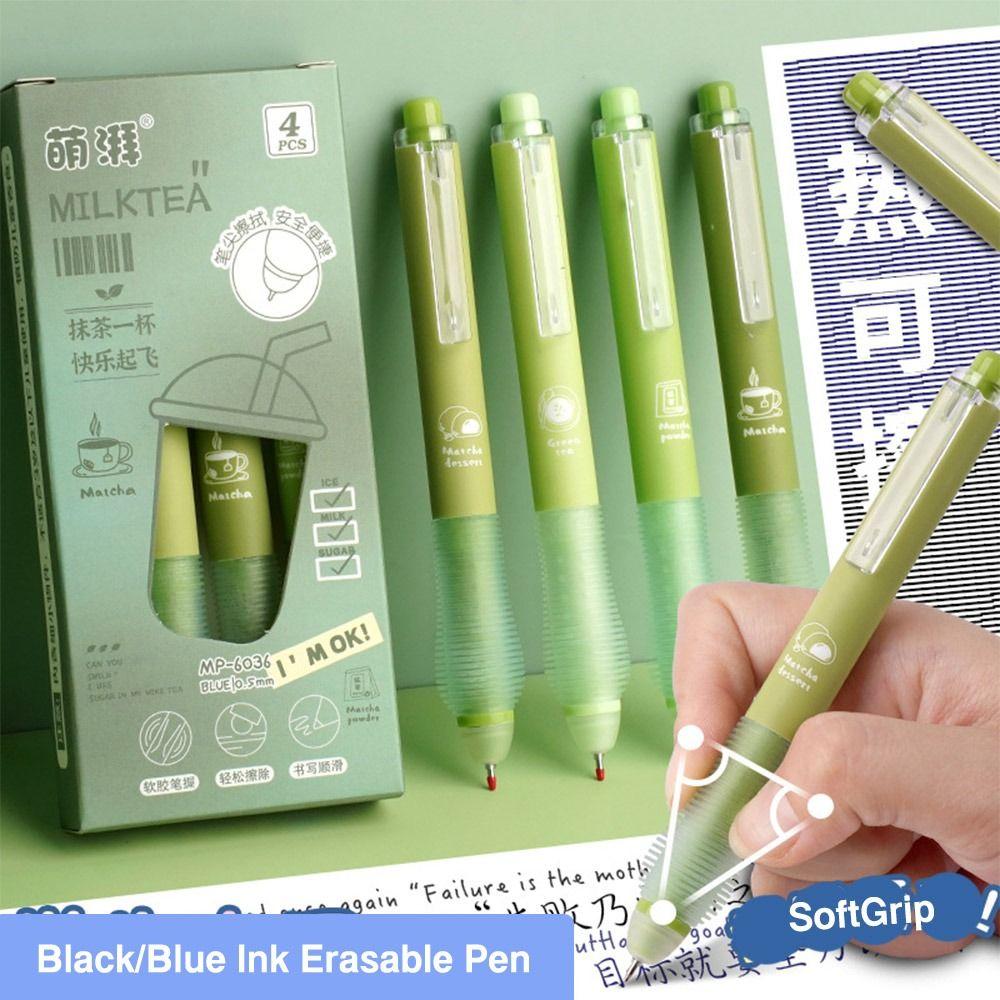 4PCS/Set 0.5mm Blue/Black Ink Erasable Pen Press Type Ballpoint Pen Creative Gel Pen  Student