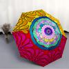 1pc Kaleidoscope Pattern Automatic Folding Umbrella - Portable Collapsible Design, 8-Rib Iron Frame, Durable Fabric yy251125189
