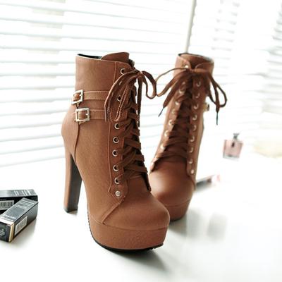 Зимние супер высокие каблуки ботинки Мартин больших размеров 40-48