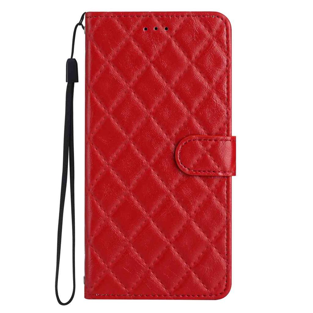 Quilted Pattern Faux Leather Wallet Case for iPhone 7 8 XS 11 12 13 14 15 16 17 Series, 360° Protection with Card Slots & Stand