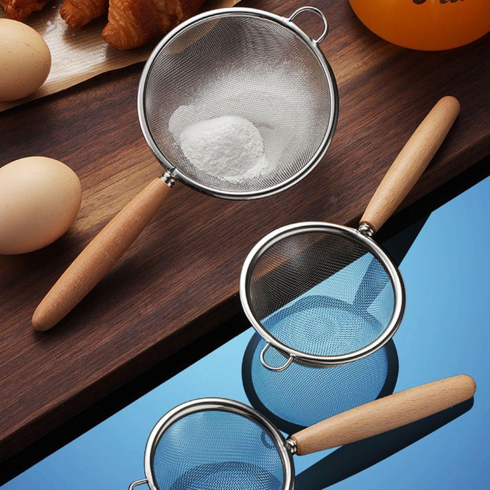 Ручка из нержавеющей стали, кухонный инструмент для выпечки, дуршлаг, фильтр для масла, сито, ложка