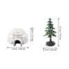 Polar Igloo Christmas Tree Figurines Set Miniature Arctic Figures Toy Playset Mini Polar Animal Shelter Ornament Decorative