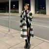 Woolen Coat for Women Autumn and Winter New Style Plaid Thickened Korean Style Loose European and Korean Style Woolen Coat