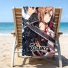 1pc Sword Art Online2 Beach Towel with Custom Name, Beach/Swimming/Bath/Picnic/Camping Towel, Suitable for Seaside Beaches