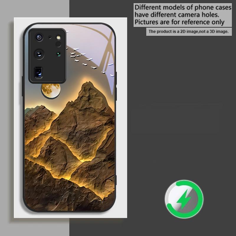 Кластер Снежных Гор Подходит для Samsung Galaxy S26 Ultra S20 FE S21 S22+ S23 Plus S24 S25 Edge Магнитный Стеклянный Чехол для Телефона