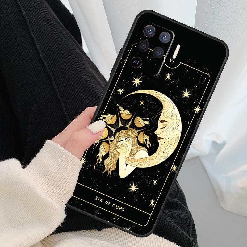 Лунная ведьма Таро Таинственный тотем Чехол Для Oppo A18 A38 A58 A78 A98 A80 A60 A40 A96 A76 A16 A94 A74 A54 A15 A17 A57 A77 A5 Pro